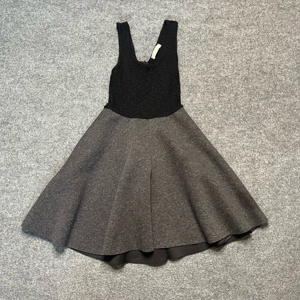 Everleigh Womens Fit & Flare Dress Black Gray Color Block Mini Sleeveless USA S